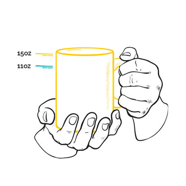 Personalized Mug Line Art For Dog Lover - Scene Sketching - White Mug